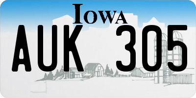 IA license plate AUK305