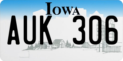 IA license plate AUK306