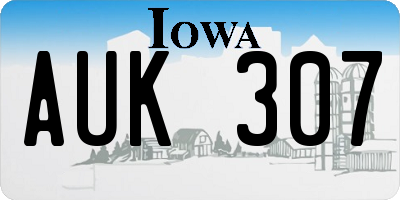 IA license plate AUK307