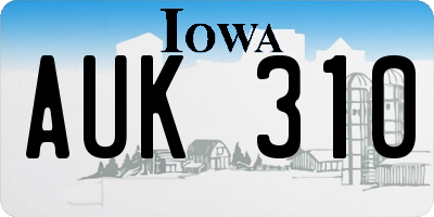 IA license plate AUK310