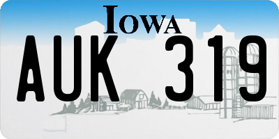 IA license plate AUK319