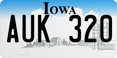 IA license plate AUK320