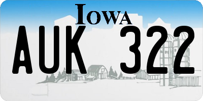 IA license plate AUK322