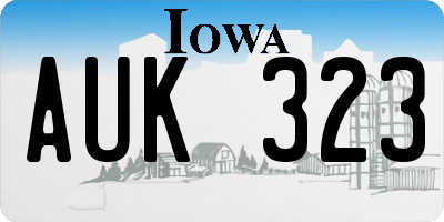 IA license plate AUK323