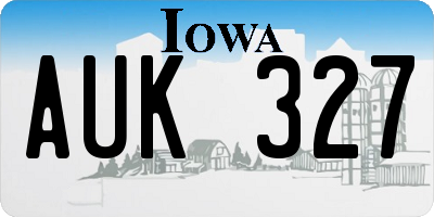 IA license plate AUK327
