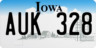 IA license plate AUK328