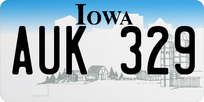 IA license plate AUK329