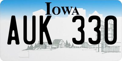 IA license plate AUK330