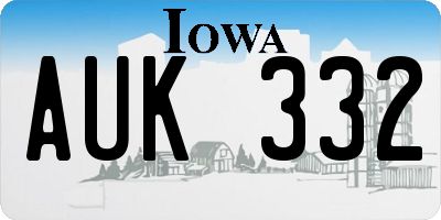 IA license plate AUK332