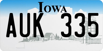 IA license plate AUK335