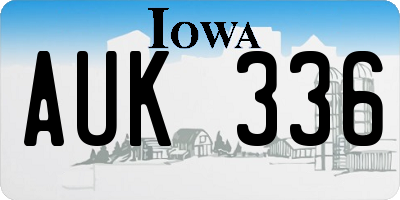 IA license plate AUK336