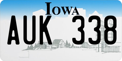 IA license plate AUK338