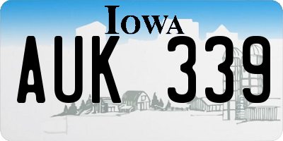 IA license plate AUK339
