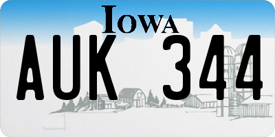 IA license plate AUK344