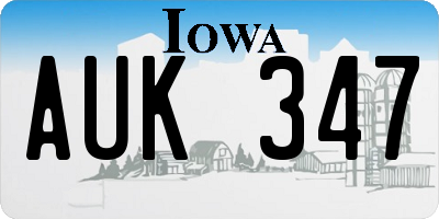 IA license plate AUK347