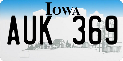 IA license plate AUK369