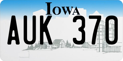 IA license plate AUK370