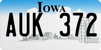 IA license plate AUK372