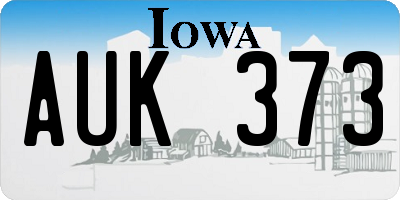 IA license plate AUK373
