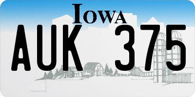 IA license plate AUK375