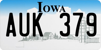 IA license plate AUK379