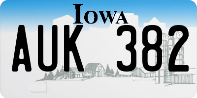 IA license plate AUK382