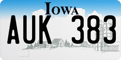 IA license plate AUK383