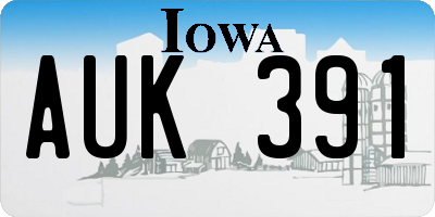 IA license plate AUK391