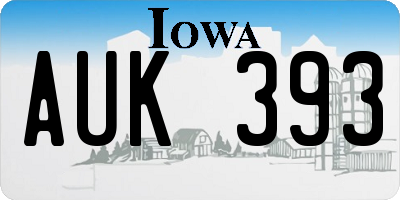 IA license plate AUK393