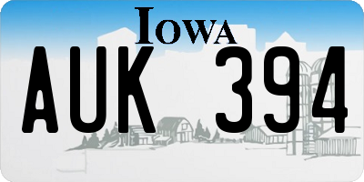 IA license plate AUK394
