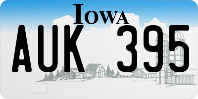 IA license plate AUK395