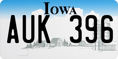 IA license plate AUK396