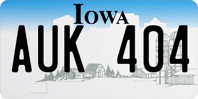 IA license plate AUK404