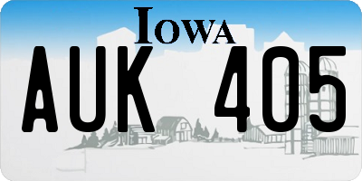 IA license plate AUK405