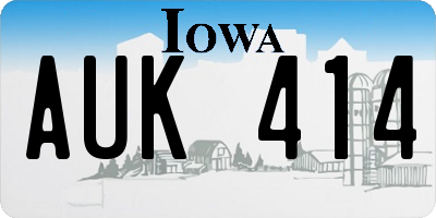 IA license plate AUK414