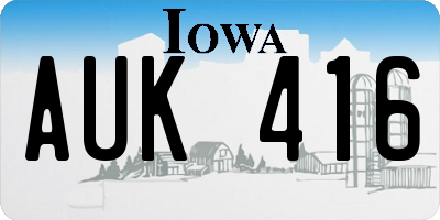 IA license plate AUK416