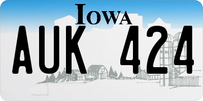 IA license plate AUK424