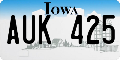 IA license plate AUK425