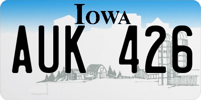 IA license plate AUK426