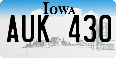 IA license plate AUK430