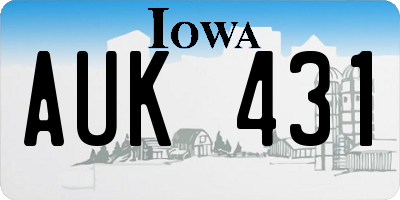 IA license plate AUK431