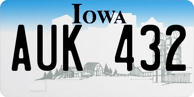 IA license plate AUK432