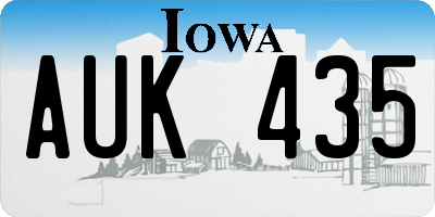 IA license plate AUK435