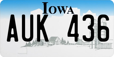 IA license plate AUK436