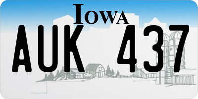 IA license plate AUK437