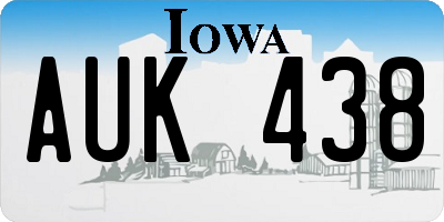IA license plate AUK438