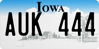 IA license plate AUK444
