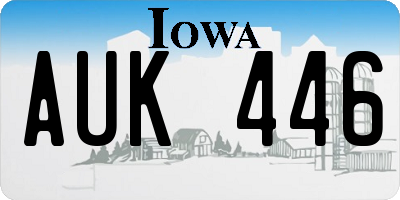 IA license plate AUK446