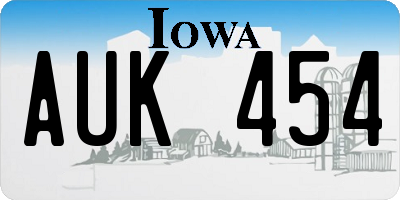 IA license plate AUK454