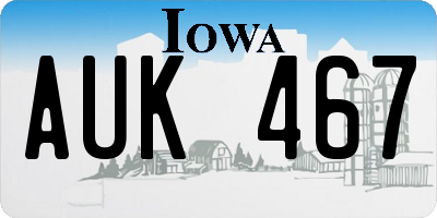 IA license plate AUK467